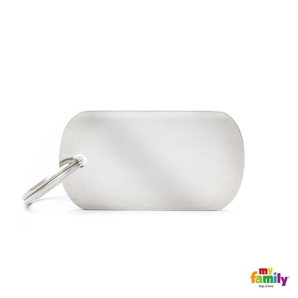 My Family Pet Tag Basic Military Small Chrome - Woonona Petfood & Produce