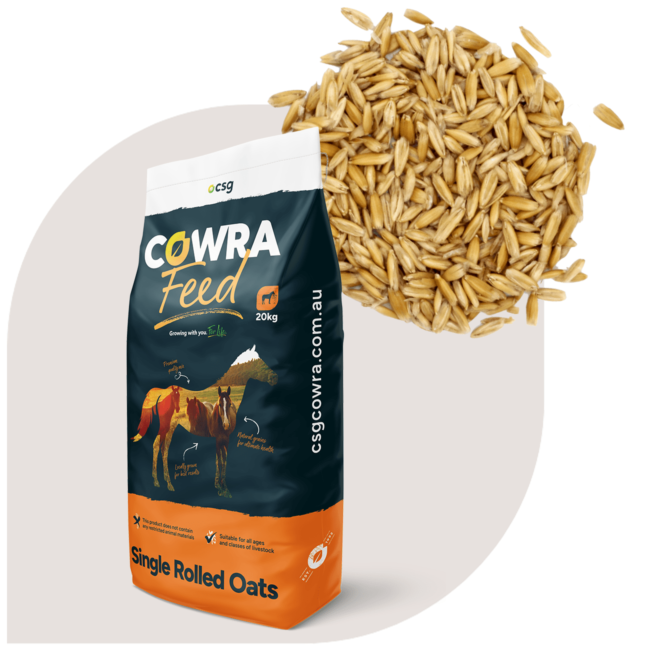 Oats Single Crushed 20kg - Woonona Petfoods