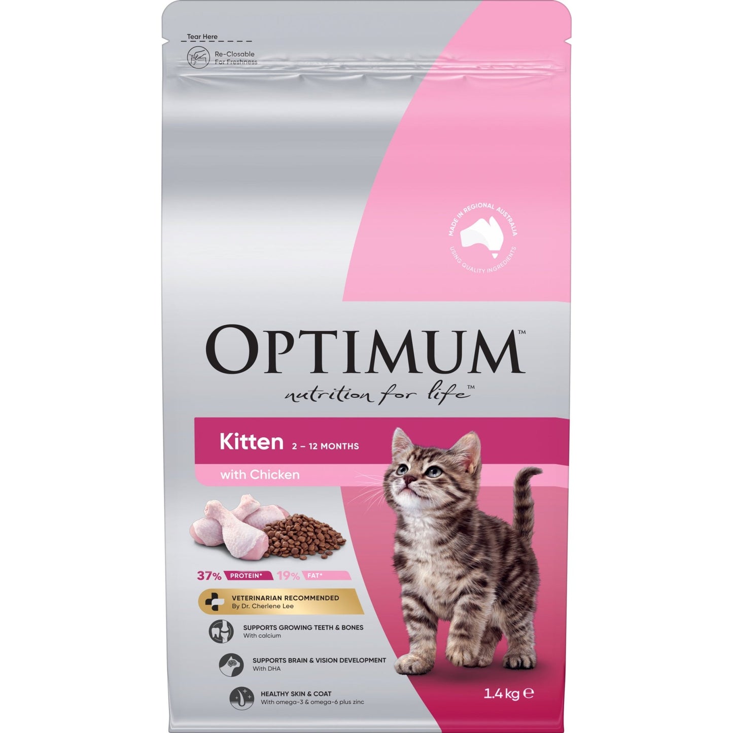 Optimum Dry Cat Food Kitten 1.4kg - Woonona Petfoods