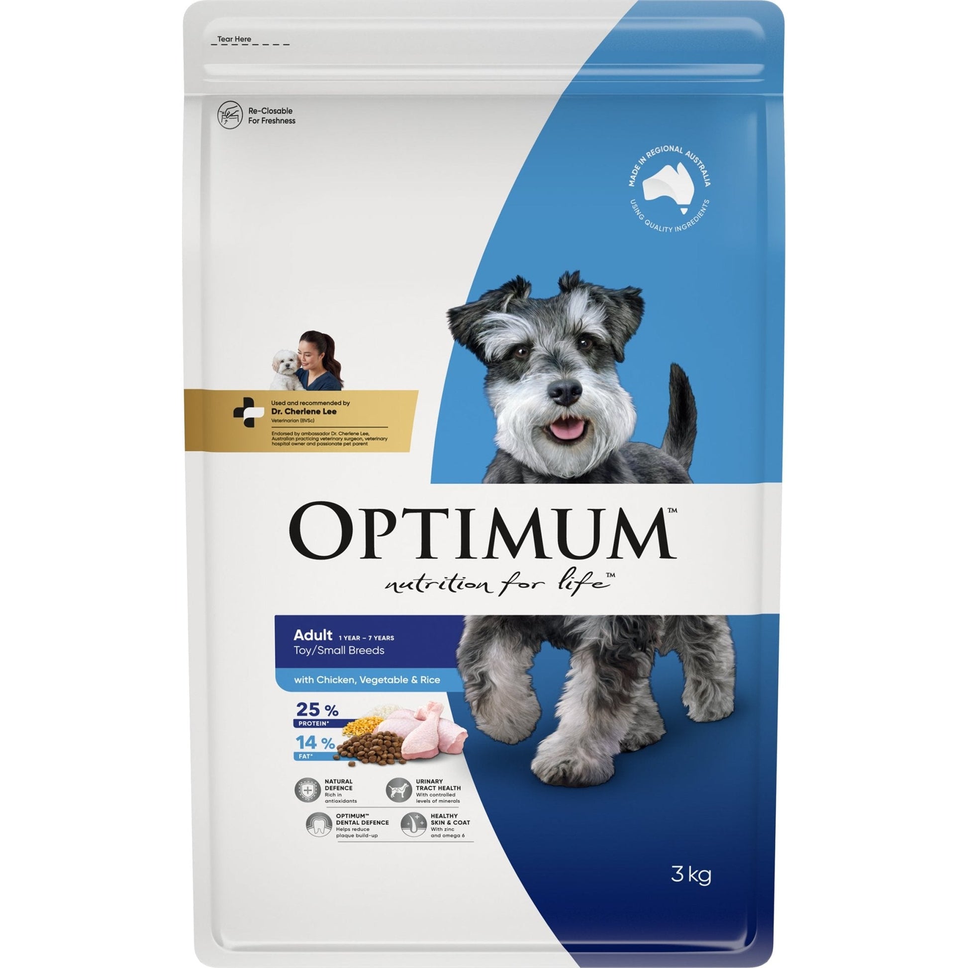 Optimum Dry Dog Food Adult Toy and Small Breed Chicken Rice and Vegetables - Woonona Petfood & Produce