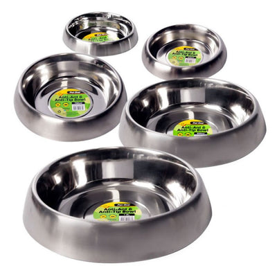 Pet One Dog Bowl Anti Ant Anti Tip Stainless Steel