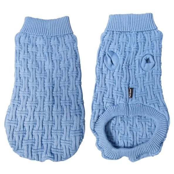 Pet One Dog Coat Komfy Knit Jumper Icelandic Blue - Woonona Petfoods