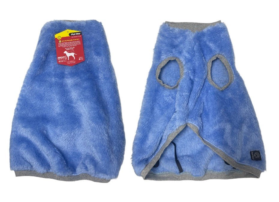 Pet One Dog Coat Night Comfy Plush Blue - Woonona Petfoods