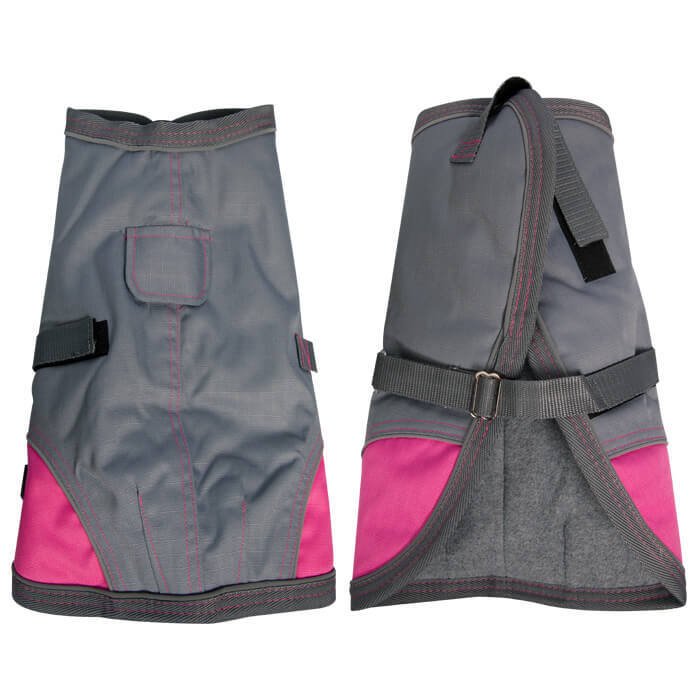 Pet One Dog Coat Night Walker Waterproof Reflective Charcoal Pink - Woonona Petfoods