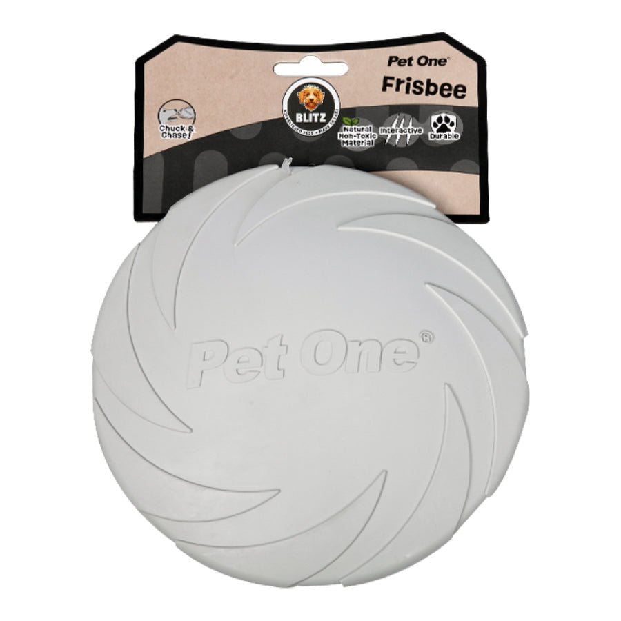 Pet One Dog Toy Blitz Rubber Frisbee Grey - Woonona Petfoods