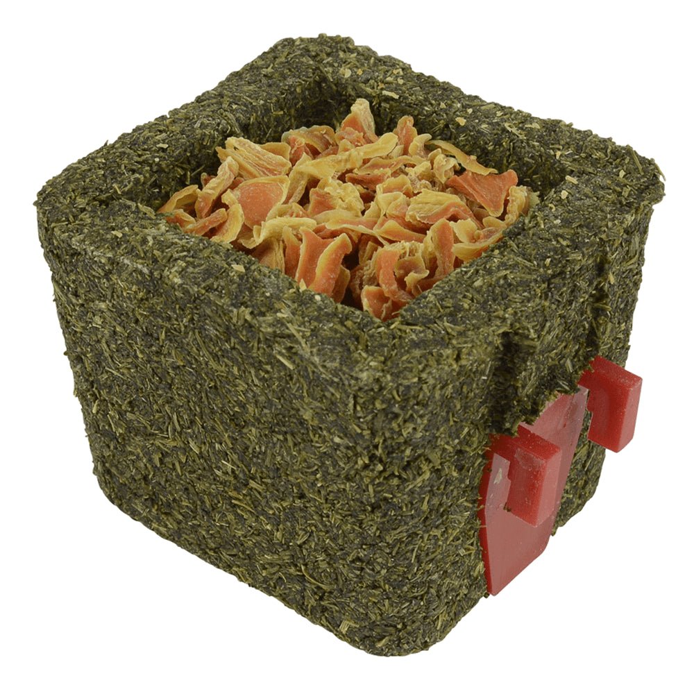 Peters Small Animal Parsley Cube with Holder Dried Carrot 80g - Woonona Petfoods
