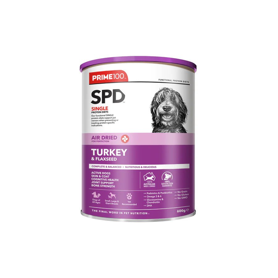 Prime100 SPD Air Dried Turkey and Flaxseed - Woonona Petfoods