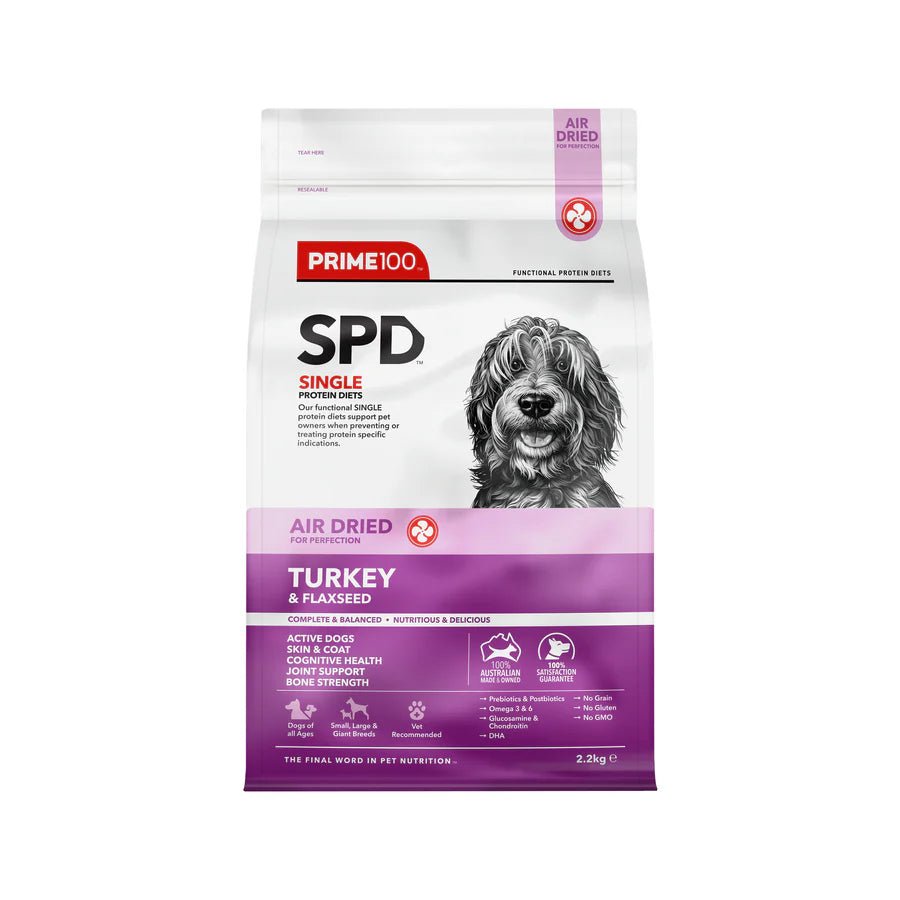 Prime100 SPD Air Dried Turkey and Flaxseed - Woonona Petfoods