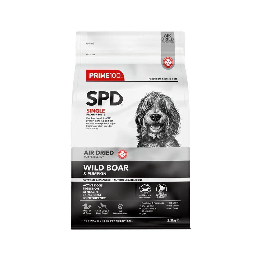 Prime100 SPD Air Dried Wild Boar and Pumpkin - Woonona Petfoods