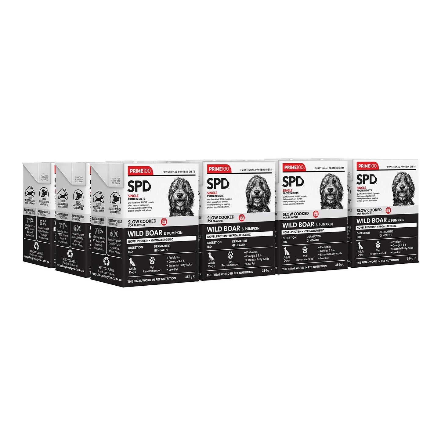 Prime100 SPD Slow Cooked Wild Boar and Pumpkin 354g - Woonona Petfoods