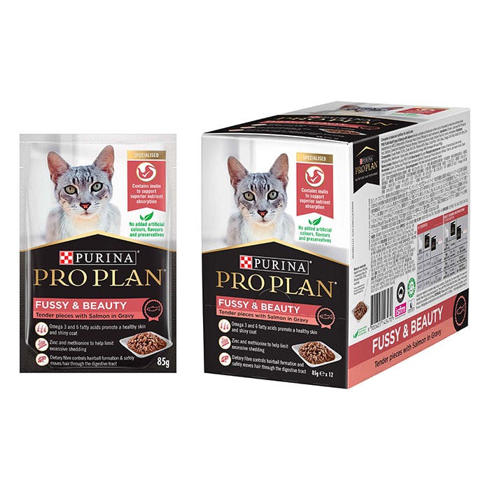 Pro Plan Cat Wet Pouches Fussy & Beauty Salmon - Woonona Petfoods