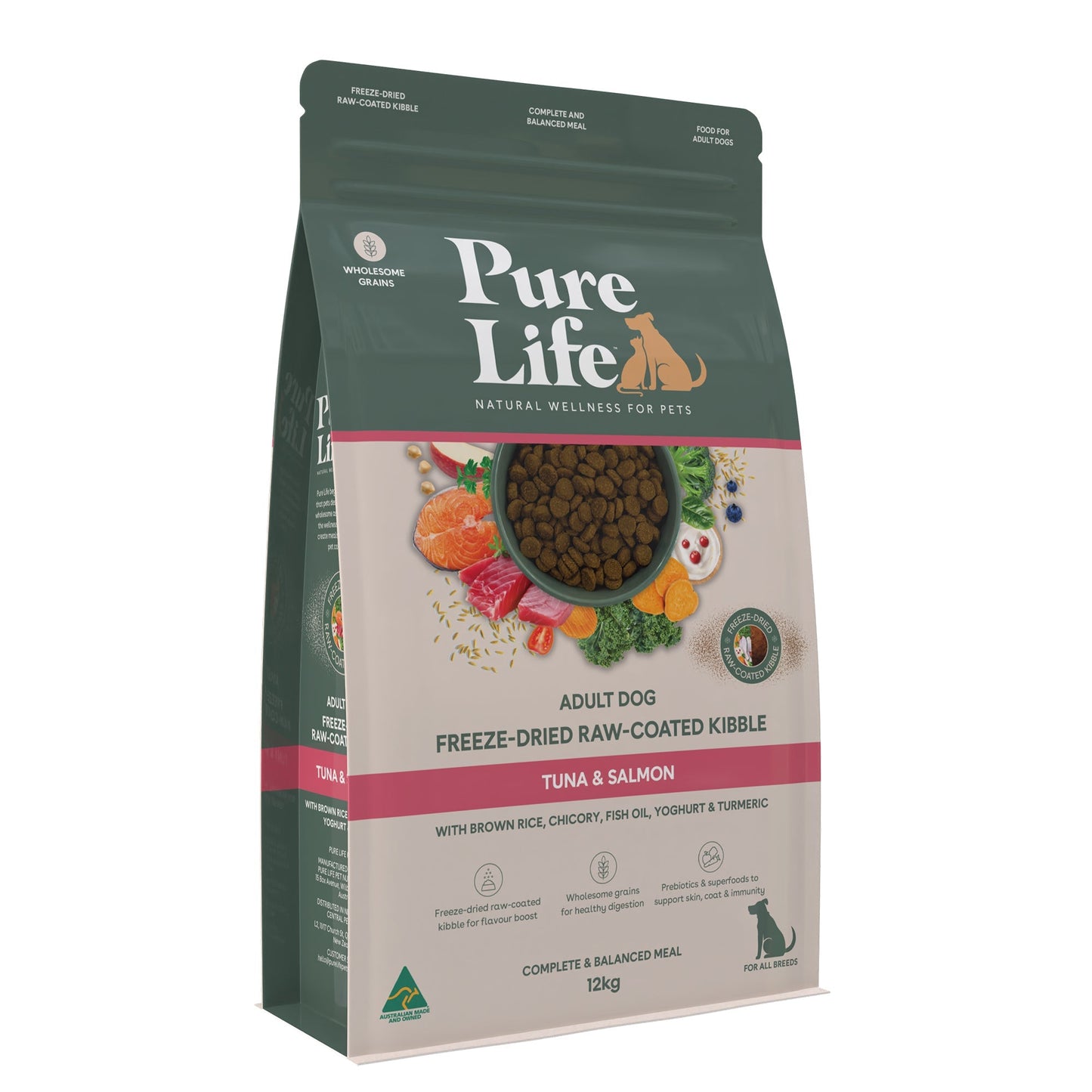 Pure Life Freeze Dried Raw Coated Adult Dog Food Tuna & Salmon - Woonona Petfoods