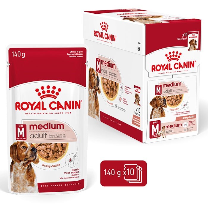 Royal Canin Wet Dog Food Medium Adult 10x140g - Woonona Petfoods