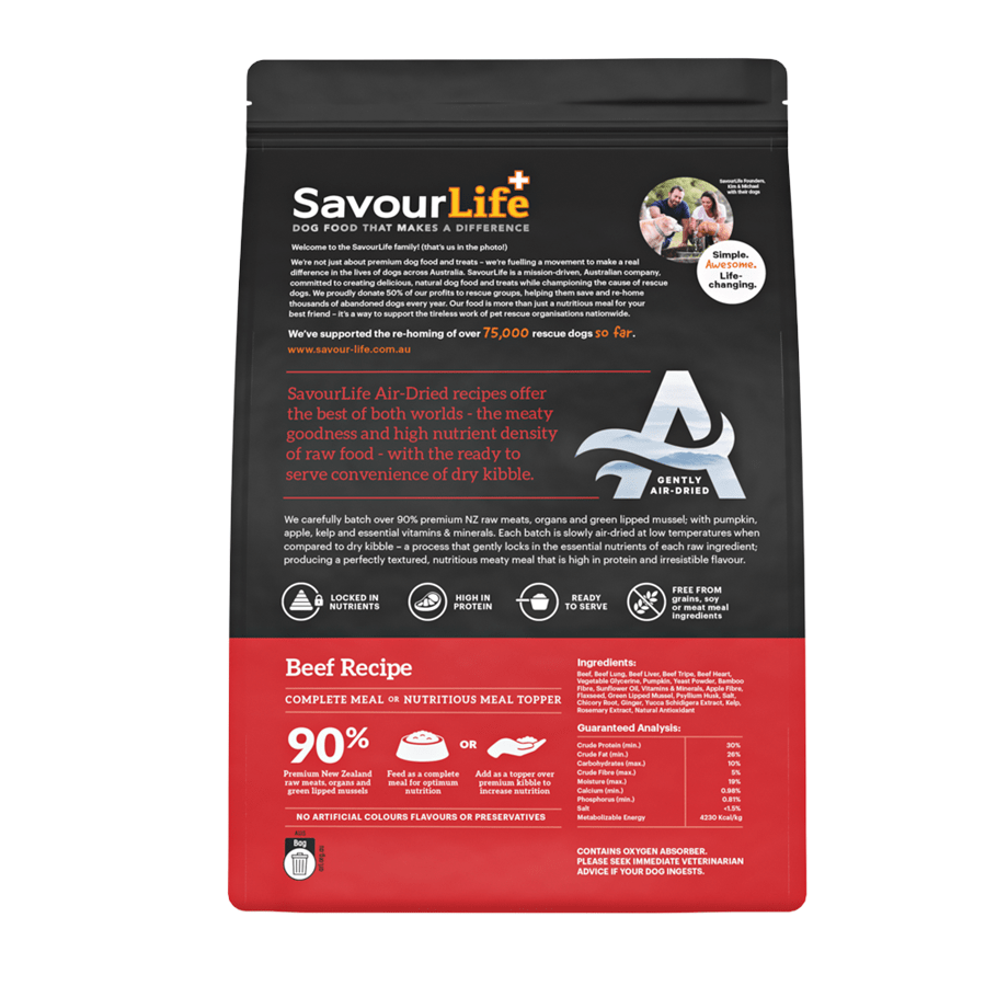 SavourLife Air - Dried Adult Beef Recipe 1kg - Woonona Petfoods