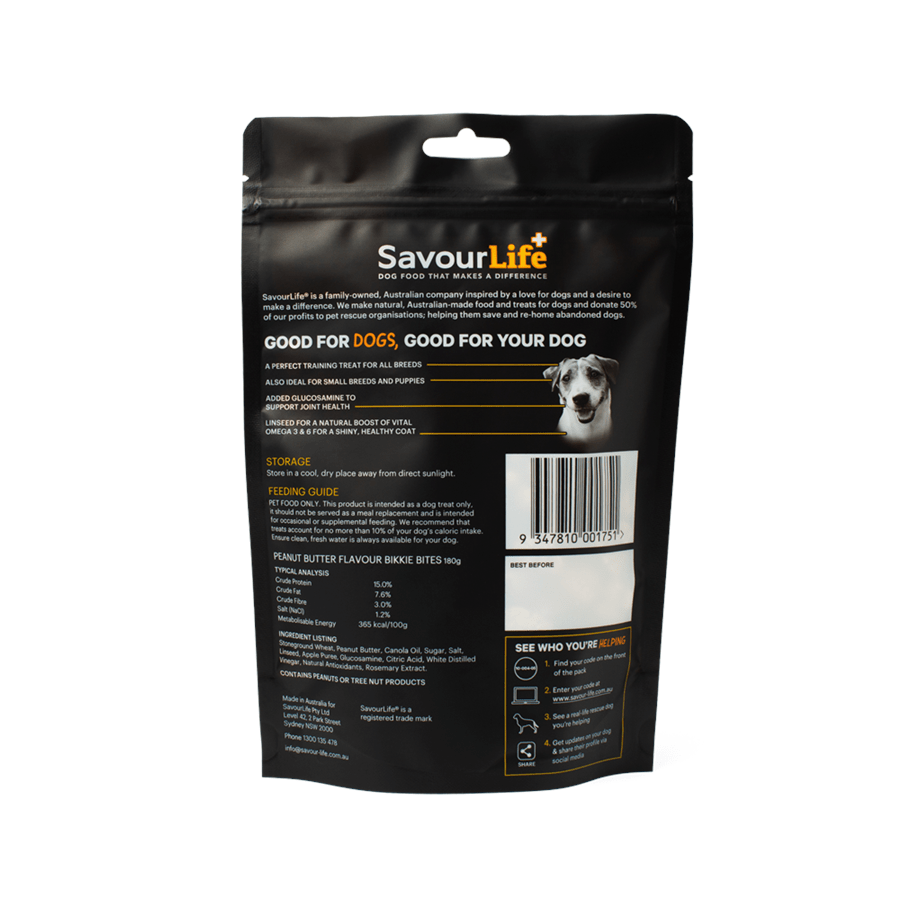 SavourLife BikkieBites Peanut Butter 180g - Woonona Petfoods