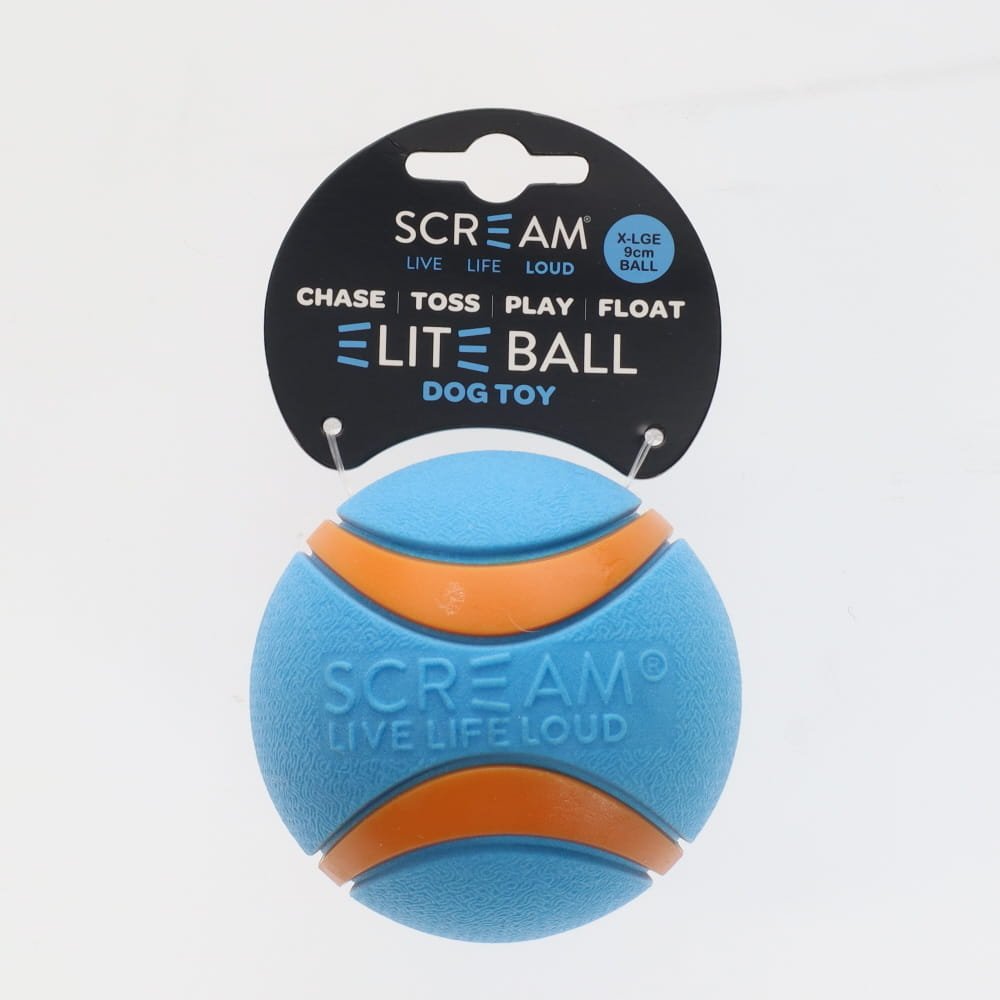 Scream ELITE BALL Loud Blue & Orange - Woonona Petfoods