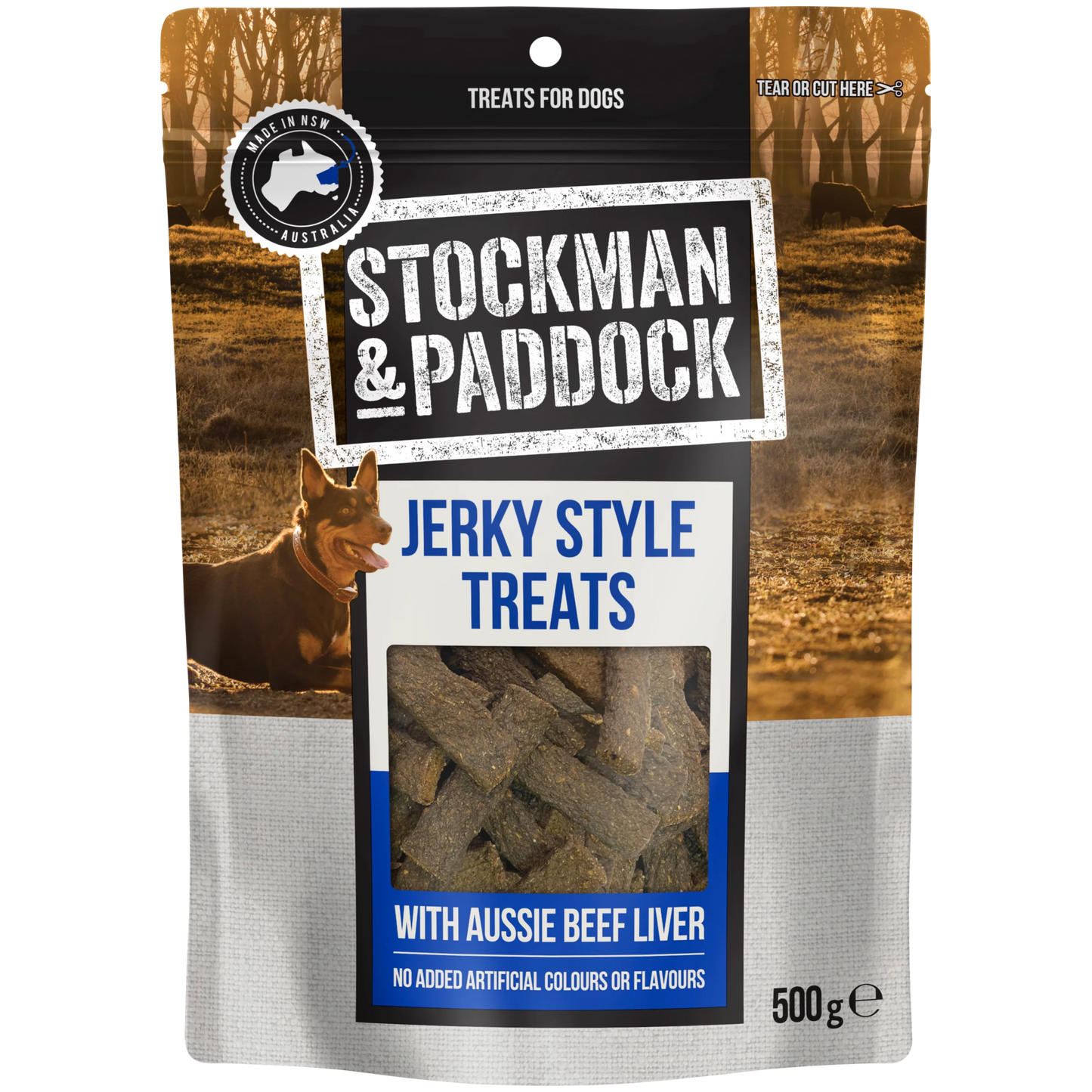 Stockmans & Paddock Jerky Style Treats Aussie Beef Liver 500g - Woonona Petfoods