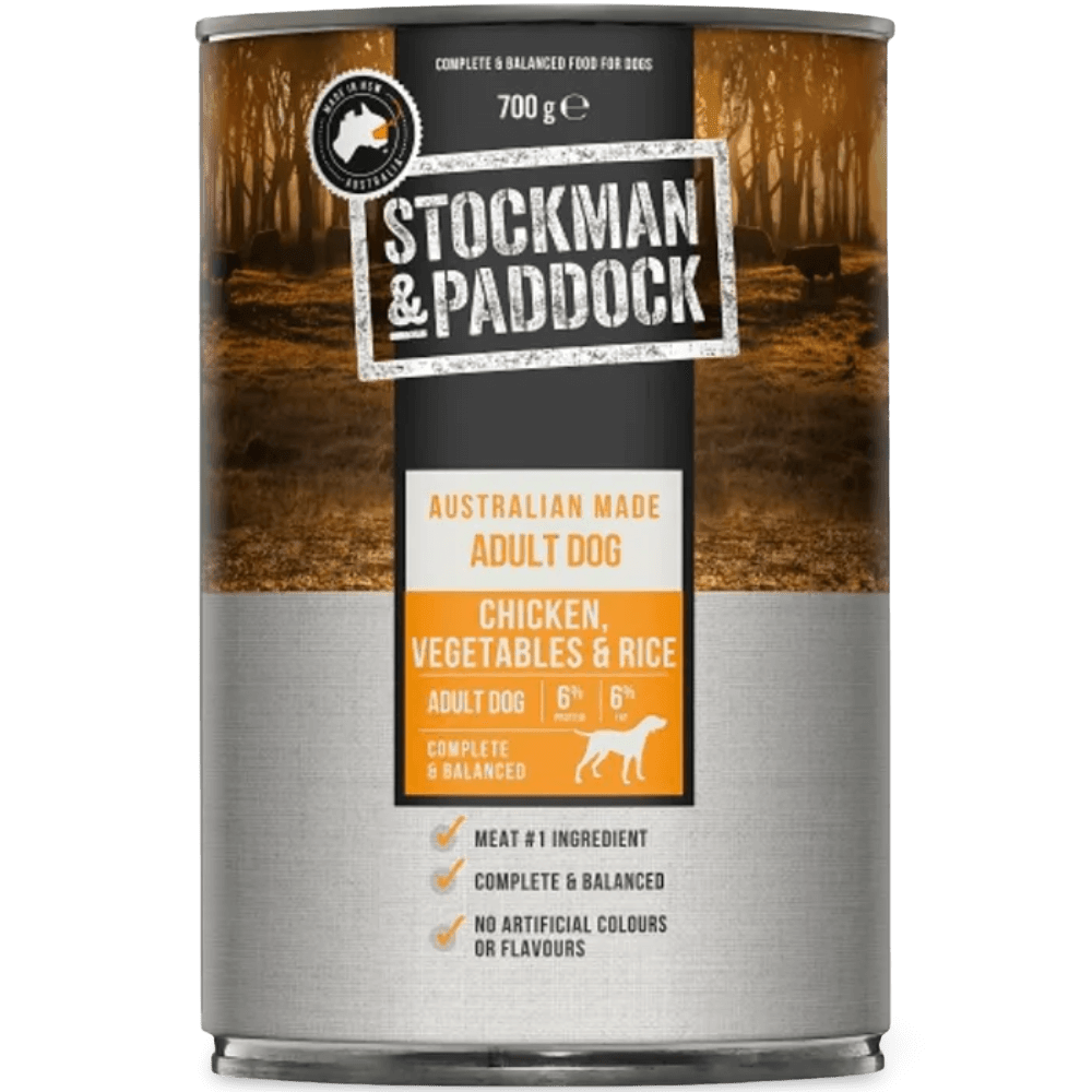Stockmans Paddock Wet Dog Food Chicken Vegies and Rice 6x1.2kg - Woonona Petfoods