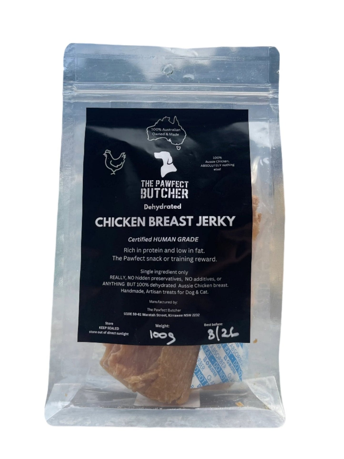 The Pawfect Butcher Chicken Breast Jerky 100g - Woonona Petfoods