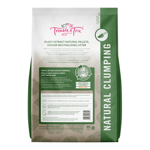 Trouble and Trix Cat Litter Natural Pellets 10 Litres - Woonona Petfoods