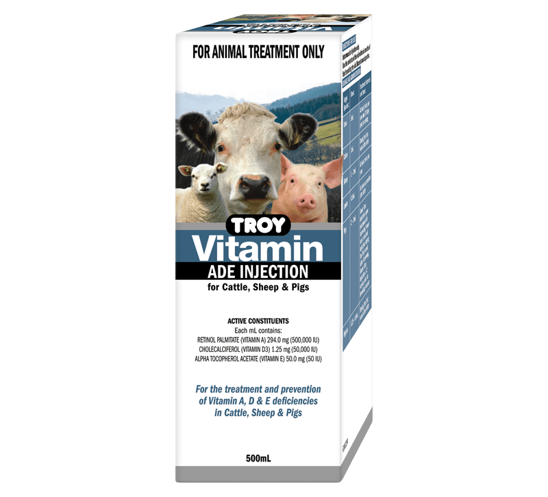 Troy Vitamin ADE Injection 500ml - Woonona Petfoods