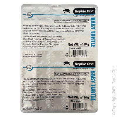 Turtle Baby Frozen 100g Aqua One - Woonona Petfood & Produce