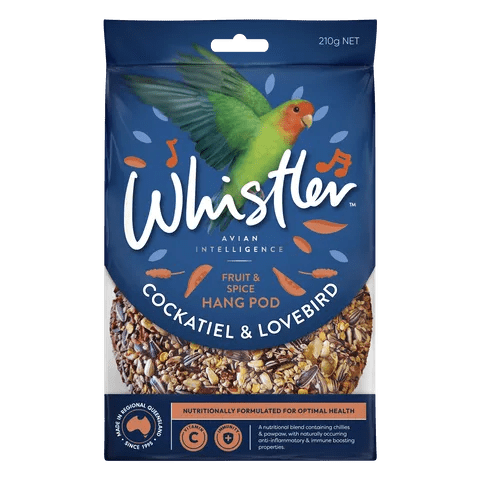 Whistler Cockatiel and Lovebird Fruit Pod 210g - Woonona Petfoods