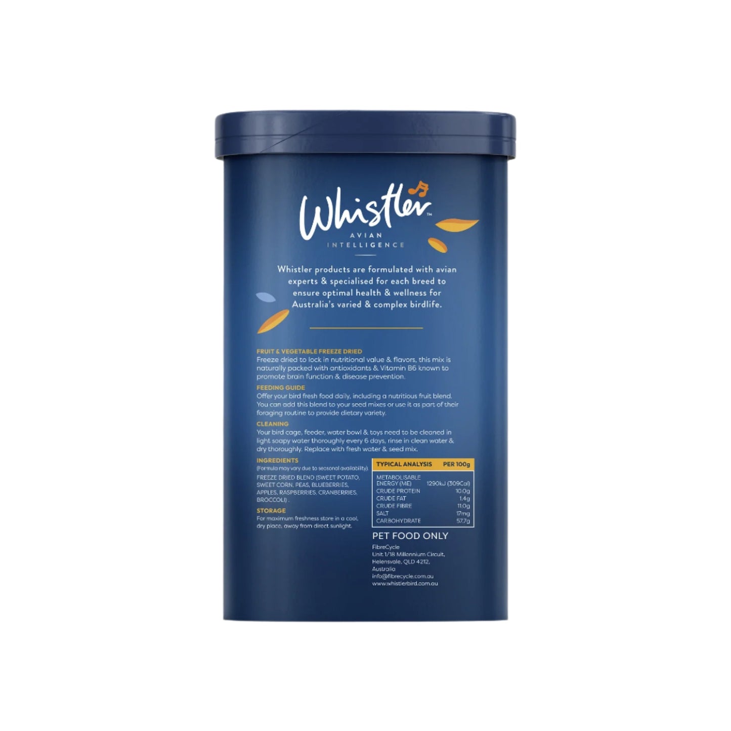 Whistler Small & Medium Freeze Dried Parrot Treat Mix 120g - Woonona Petfoods