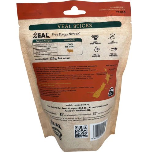 Zeal Air Dried Veal Short Ribs 125g - Woonona Petfood & Produce