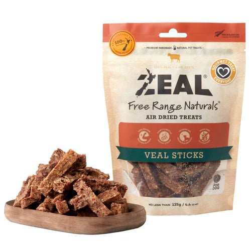 Zeal Air Dried Veal Sticks 125g - Woonona Petfood & Produce