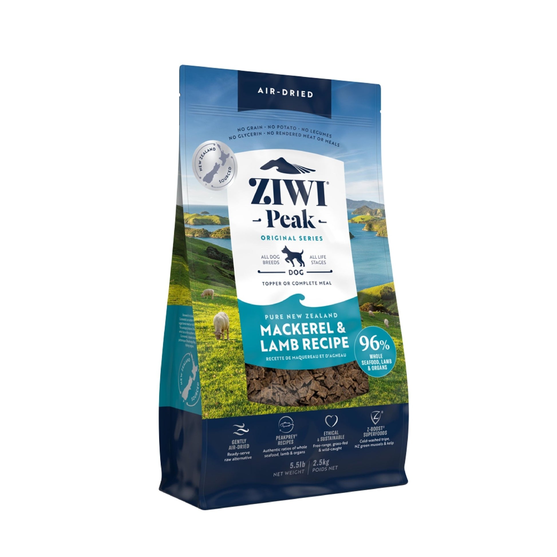 Ziwi Peak Air Dried Dry Dog Food Mackerel & Lamb - Woonona Petfoods