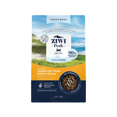 Ziwi Peak Steam Dried Cat Food Chicken with Whole Mackarel