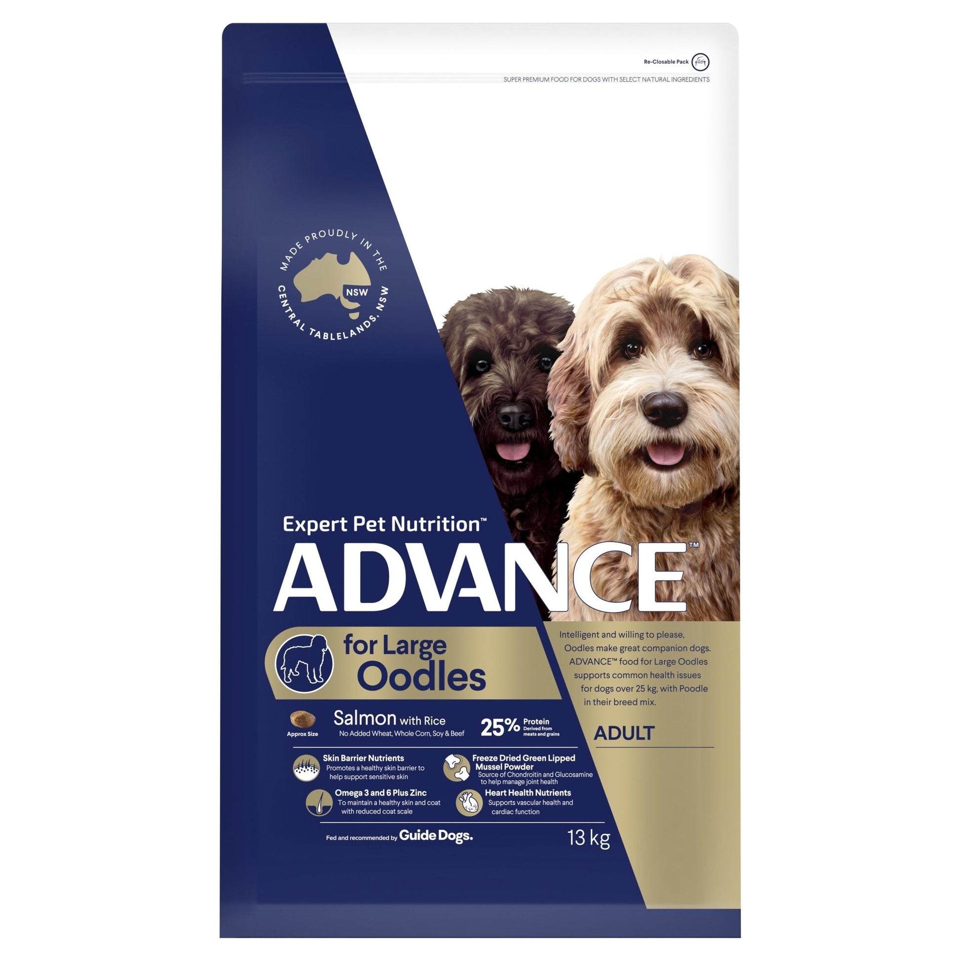 Advance Dry Dog Food Oodles Large Breed Salmon and Rice - Woonona Petfood & Produce