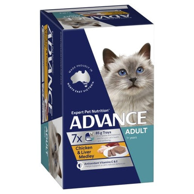 Pack of Advance Wet Cat Food Adult Chicken And Liver 85g