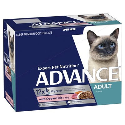 Advance Wet Cat Food Adult Ocean Fish Jelly 12x85g
