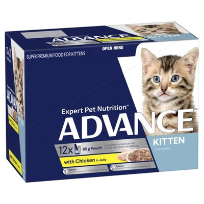 Advance Wet Cat Food Kitten Chicken And Jelly 12x85g