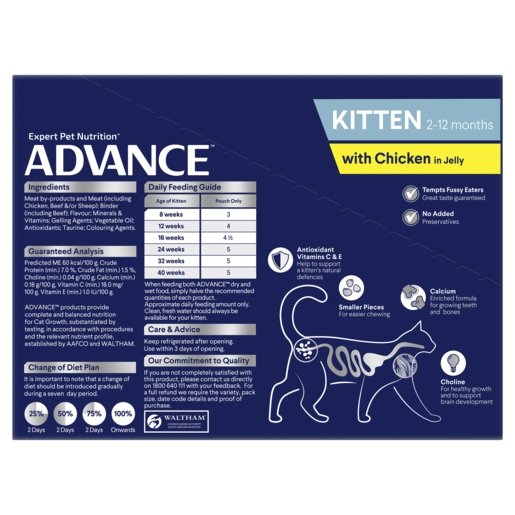 Advance Wet Cat Food Kitten Chicken And Jelly12x85g - Woonona Petfood & Produce