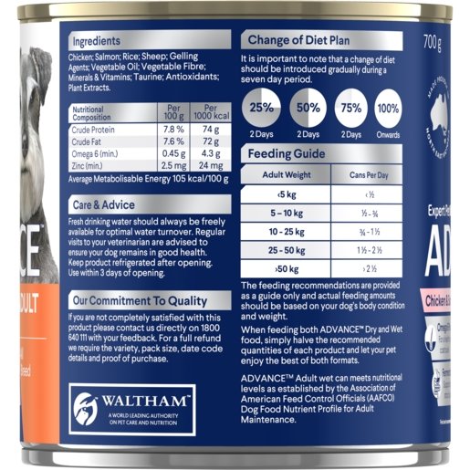 Advance Wet Dog Food Adult Chicken And Salmon 700g - Woonona Petfood & Produce