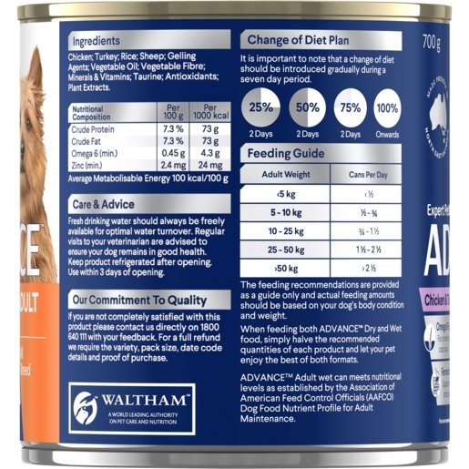 Advance Wet Dog Food Adult Chicken And Turkey 700g - Woonona Petfood & Produce