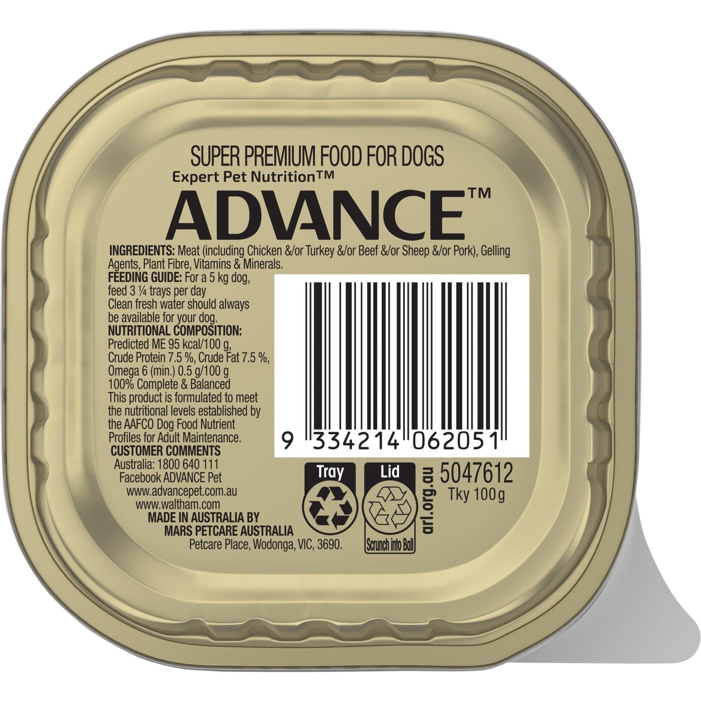 Advance Wet Dog Food Adult Turkey 100g - Woonona Petfood & Produce