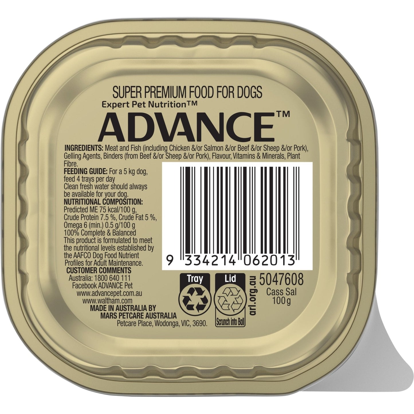 Advance Wet Dog Food Casserole with Salmon 100g - Woonona Petfood & Produce