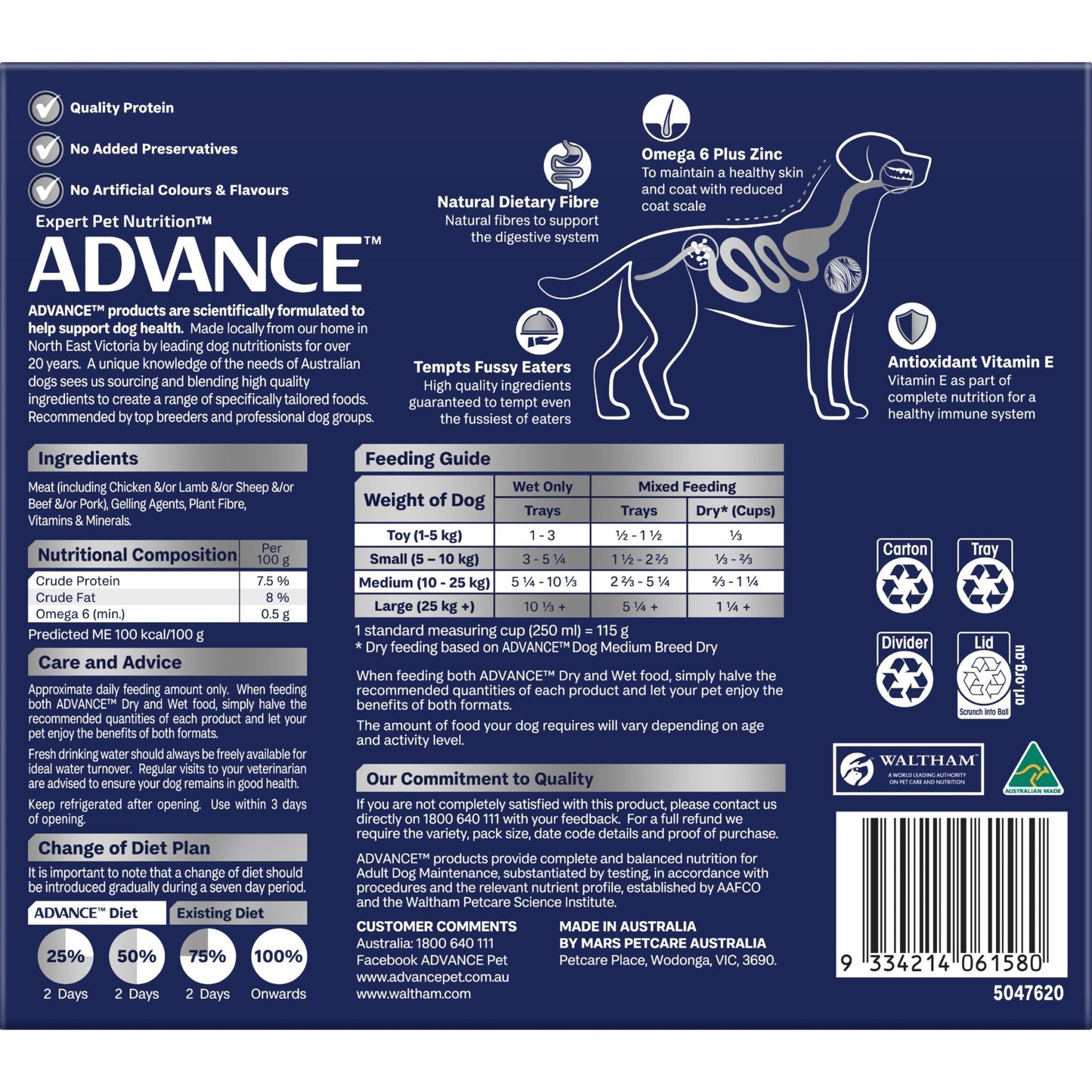 Advance Wet Dog Food Lamb 12x100g - Woonona Petfood & Produce