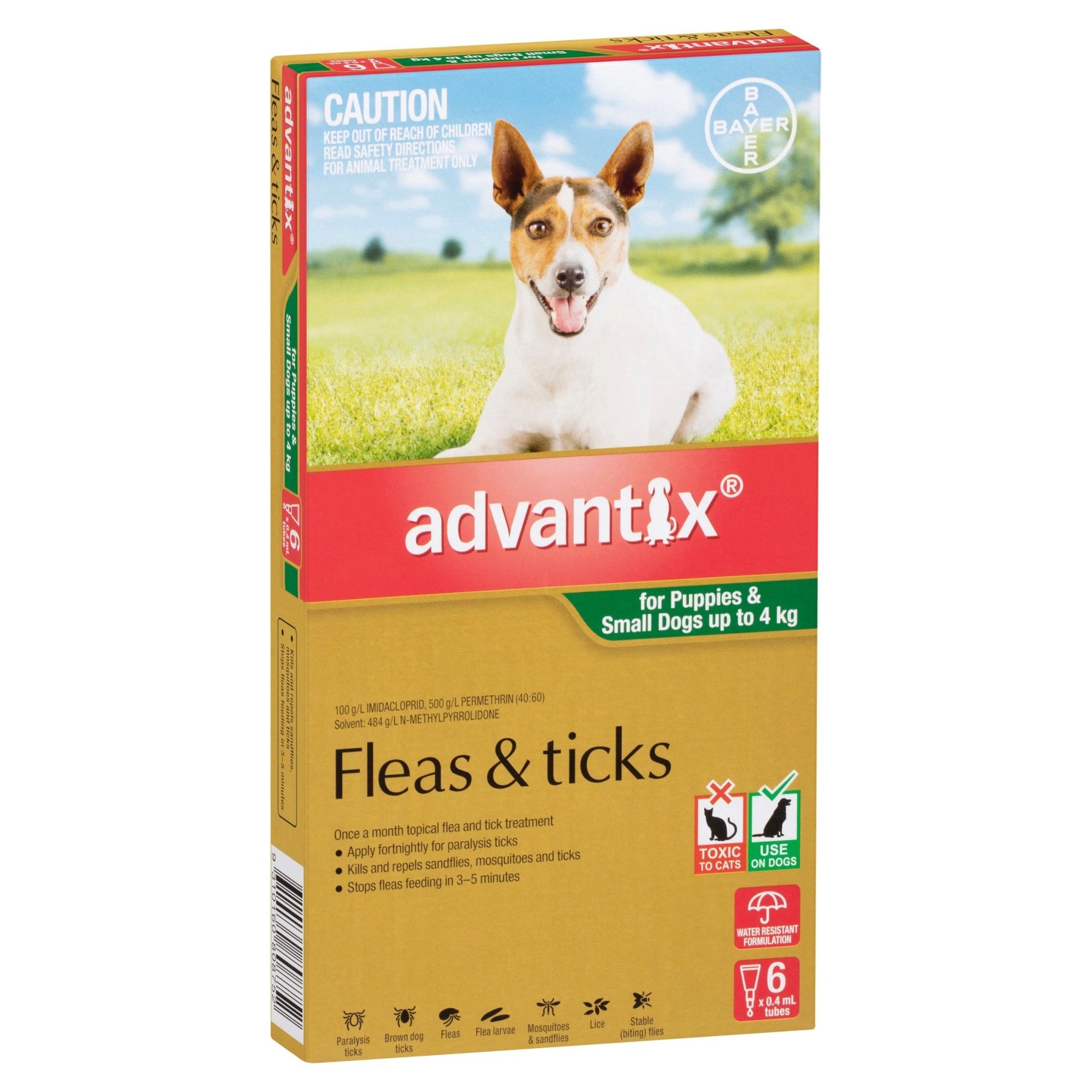 Advantix Dog Small Green up to 4kg - Woonona Petfood & Produce