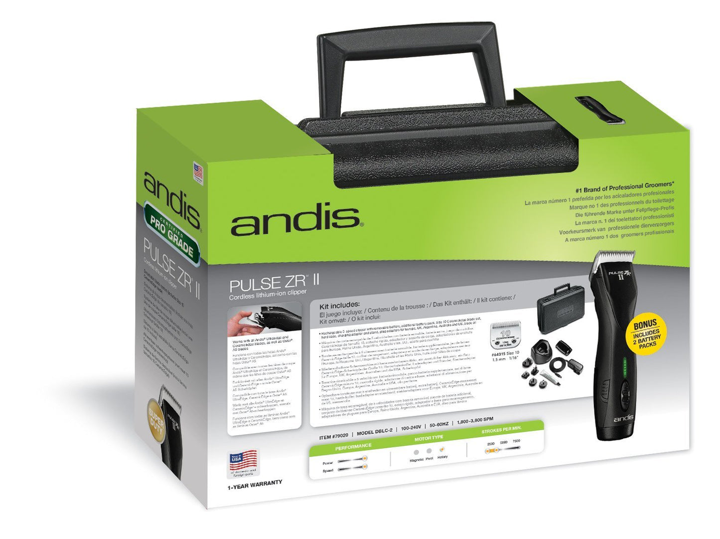 Andis Cordless Dog Clipper Pulse ZR11 Black - Woonona Petfood & Produce