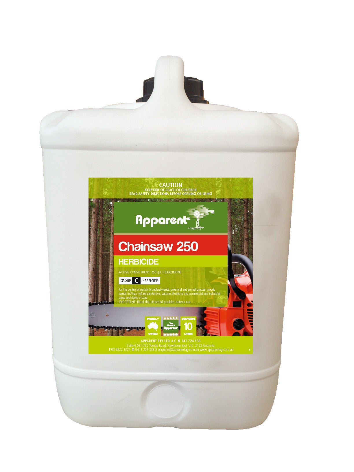 Apparent Chainsaw 250 (Hexazinone) 10L - Woonona Petfood & Produce