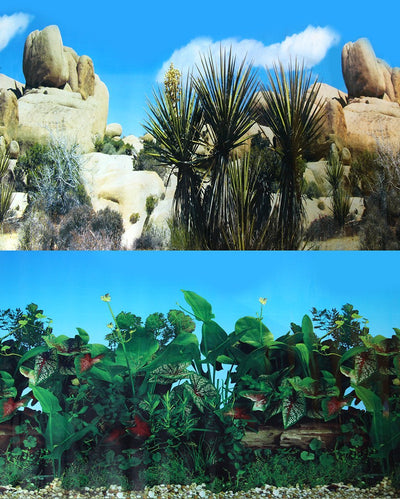 Aqua One Background 61x120cm Pearl Rock Greenery 2