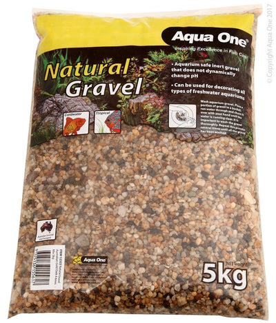 Aqua One Gravel 5kg Natural Austalian Gold Dark 4-6mm - Woonona Petfood & Produce