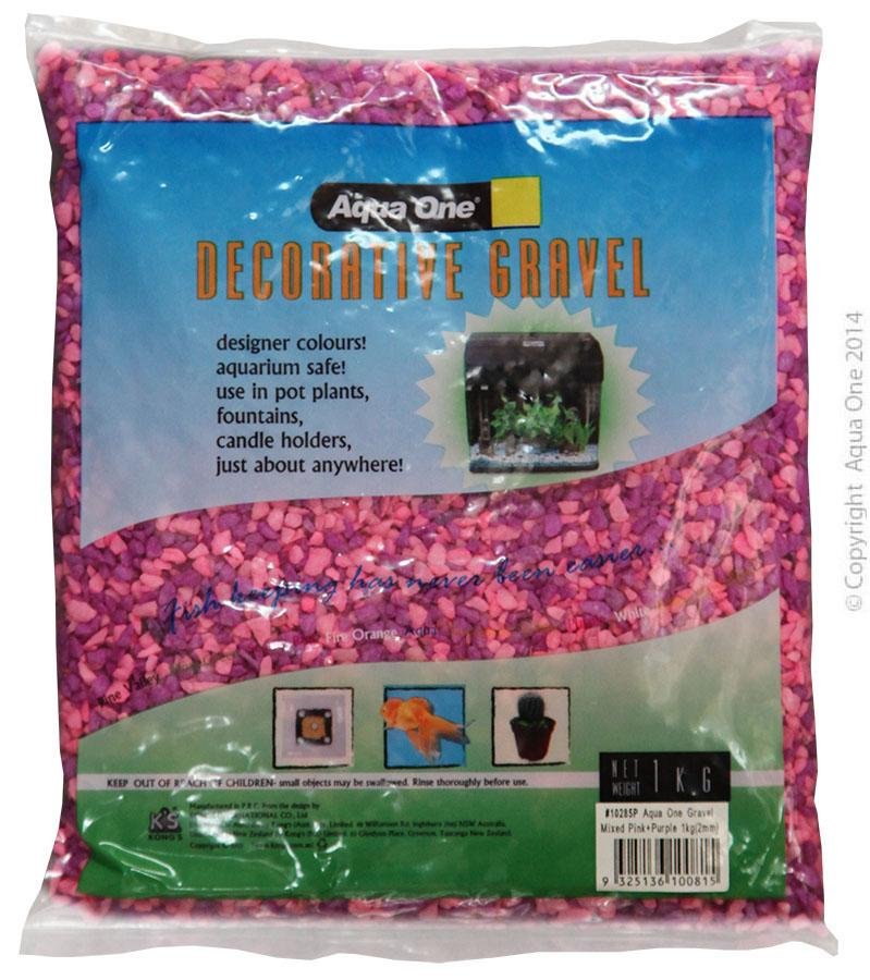 Aqua One Gravel Mixed Pink Purple 2mm - Woonona Petfood & Produce