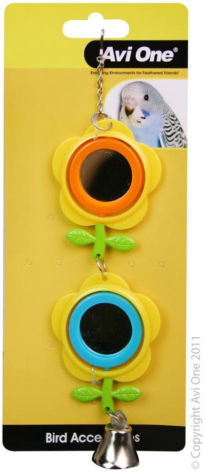 Avi One Bird Toy Double Buttercup Mirror