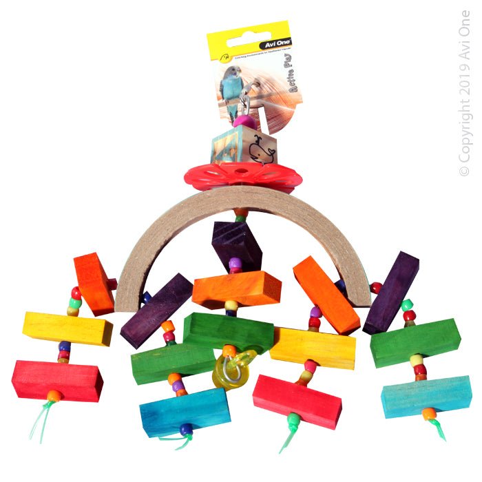 Avi One Bird Toy Paper Arc with Wooden Blocks 25cm - Woonona Petfood & Produce